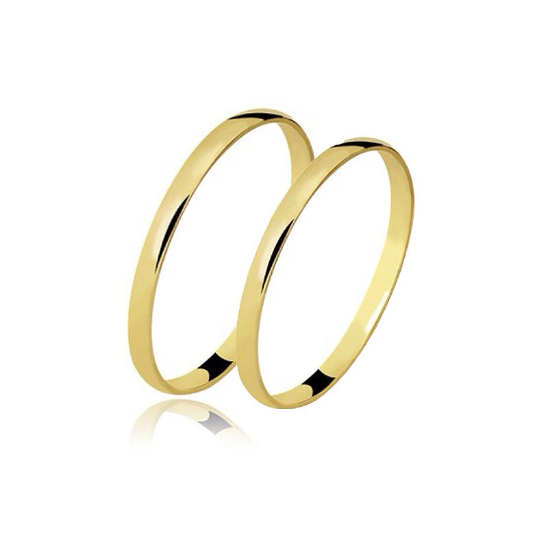 Alianças em ouro 18k 2,5g 2mm