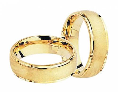 Alianças em ouro 18k 13g 6mm, Abaulada, Fosca e com Laterais Rebaixadas