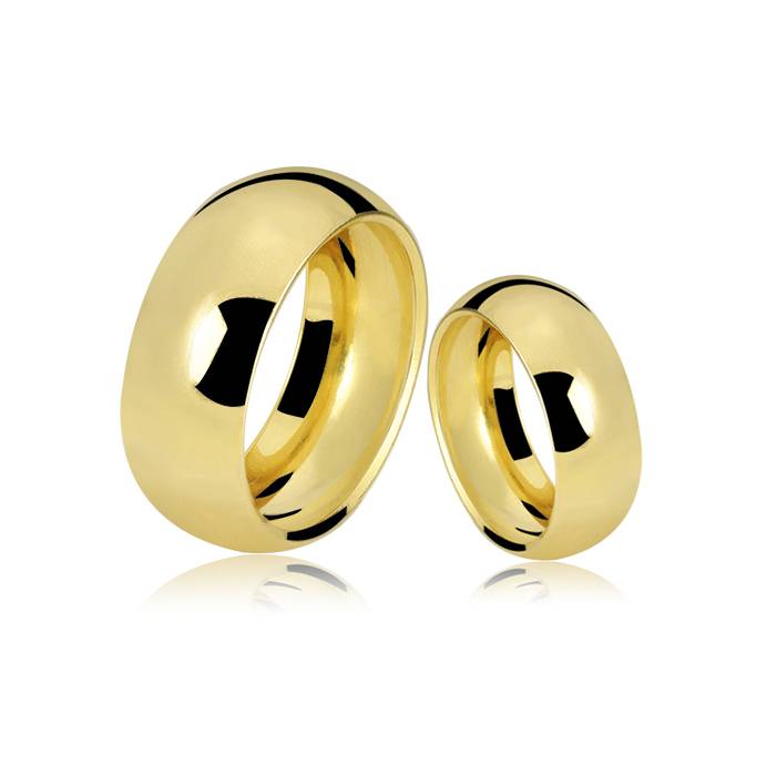 Alianças em ouro 18k 20g 8mm