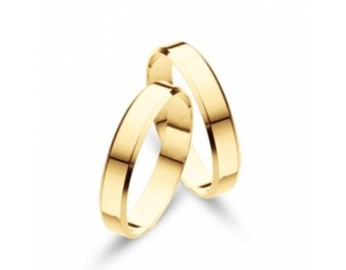 Alianças em ouro 18k 8g 4,5mm Quadrada