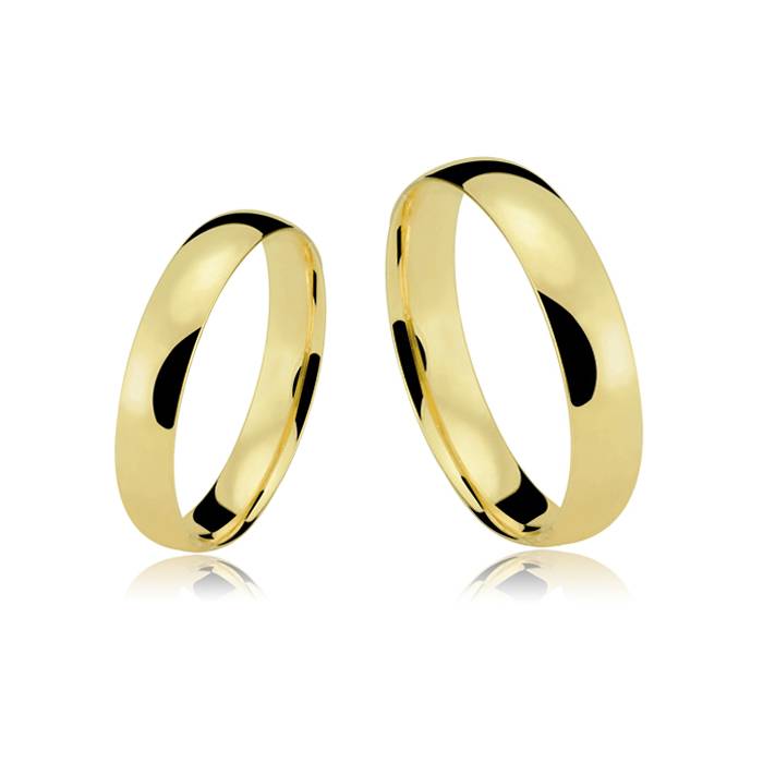 Alianças em ouro 18k 5g 4mm
