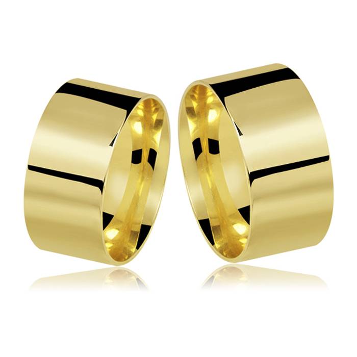 Alianças em ouro 18k Quadrada, 20g, 10mm