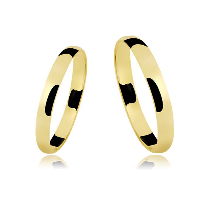 Alianças em ouro 18k 3g, 2mm