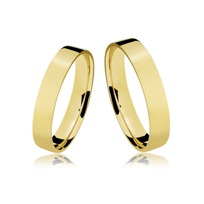 Alianças em ouro 18k 5g 4mm