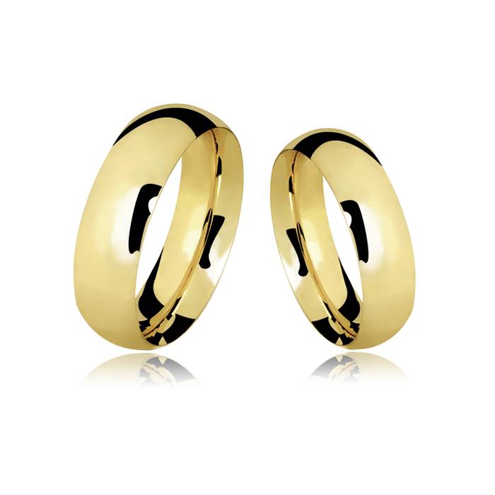 Alianças em ouro 18k 13g, 6mm