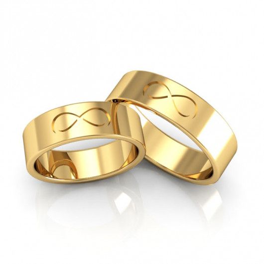 Alianças em ouro 18k 8g 5mm Infinito